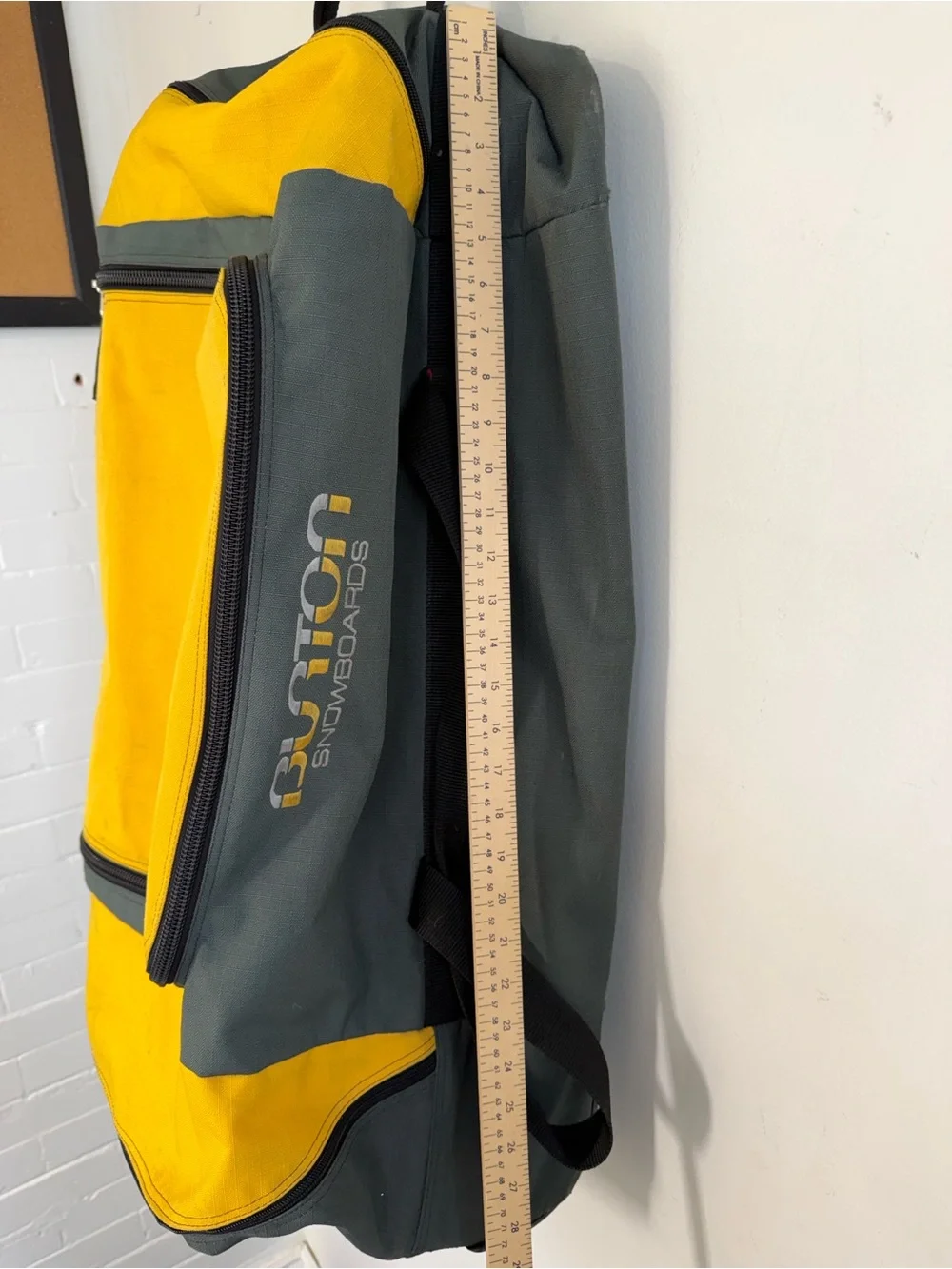 Burton Yellow and Gray Duffel Bag with Top Carry Handles